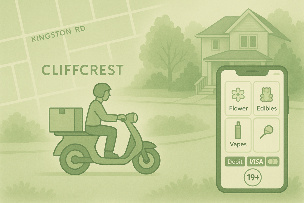 Cannabis delivery in Cliffcrest made simple—shop flower, edibles, and vapes online with secure payment options.