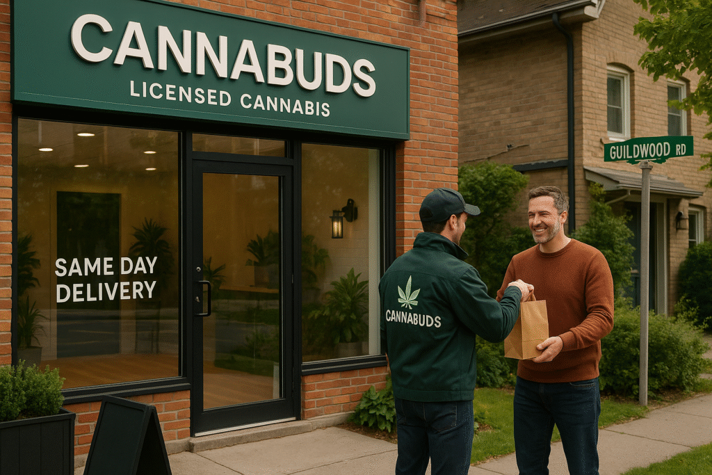 Cannabuds driver delivers cannabis to customer outside licensed store on Guildwood Rd